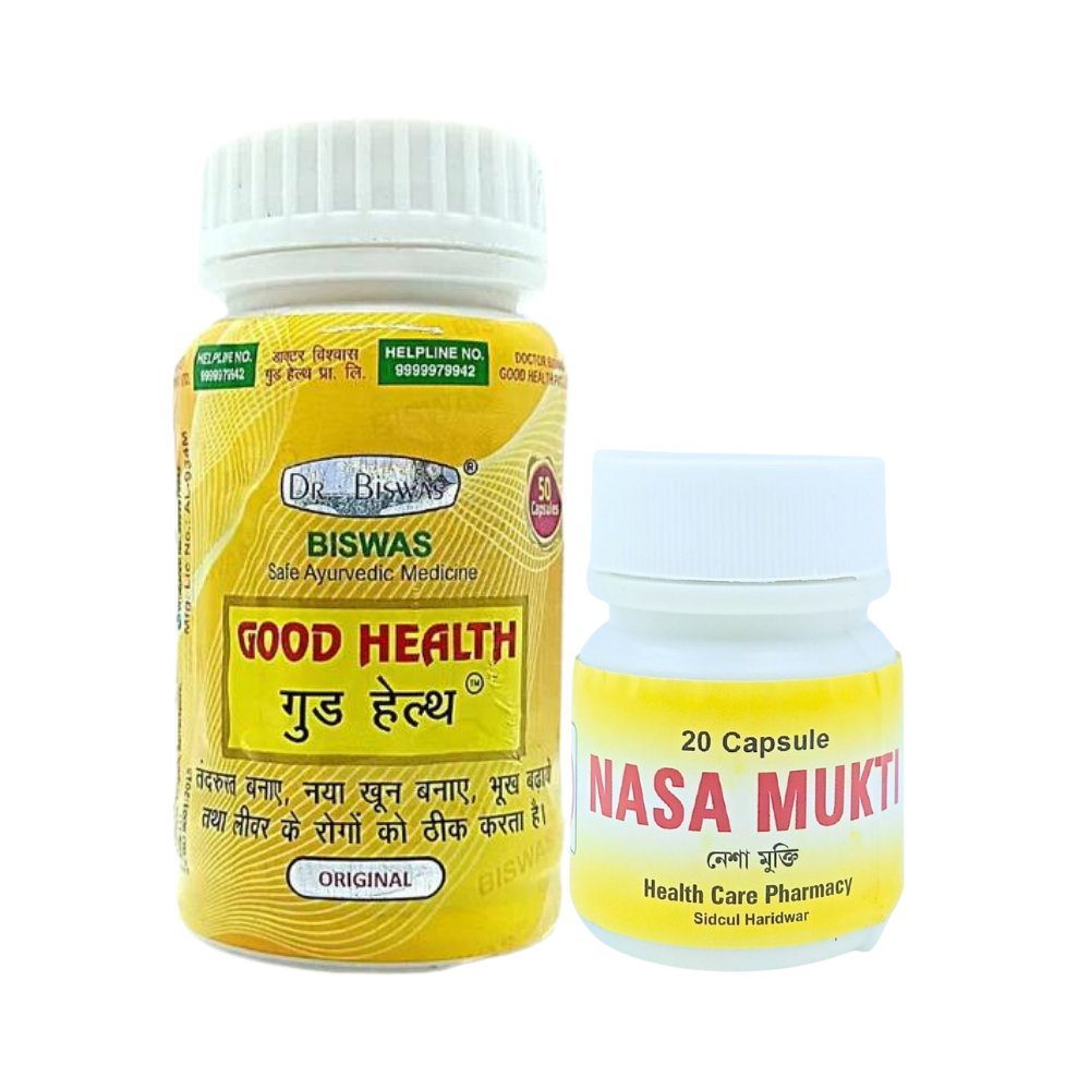 100% herbal De Full Stop Nasha mukti Capsule & Good Health weight gain Capsule Combo