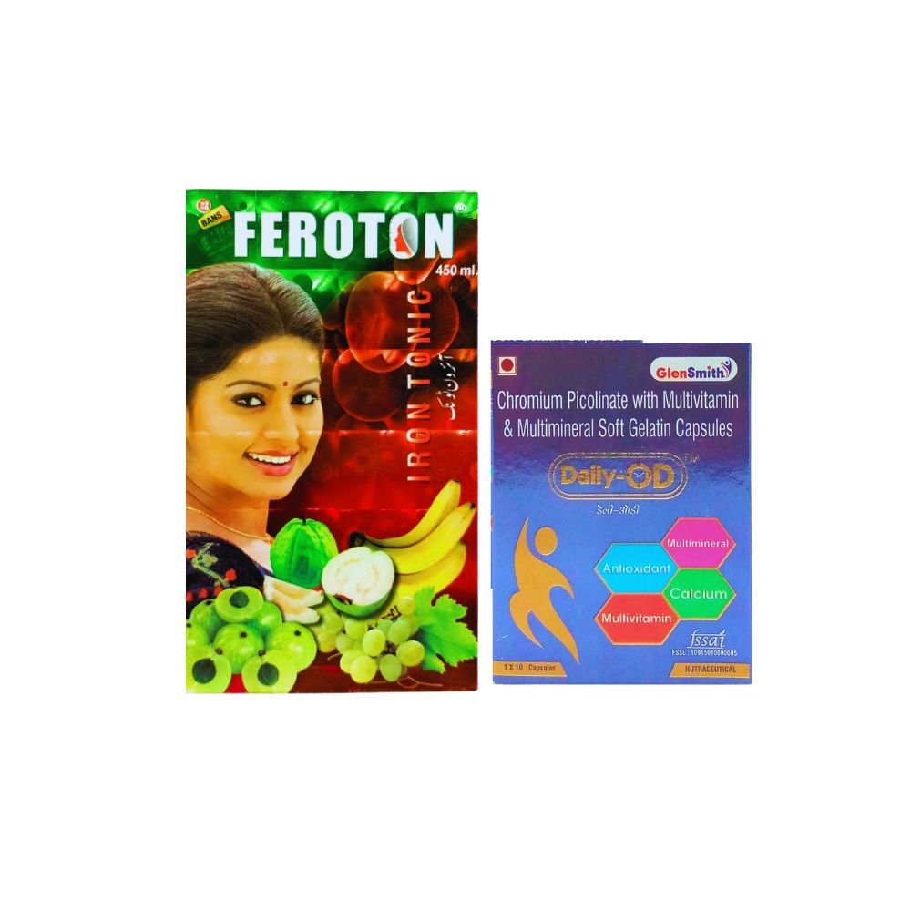 Ayurvedic Feroton Iron Tonic & Daily-OD Capsule (Combo Pack)
