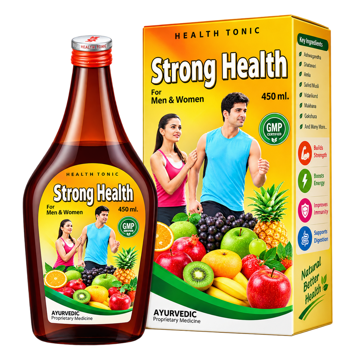 Strong Health Syrup & Health Fit Capsule Combo For Body Building