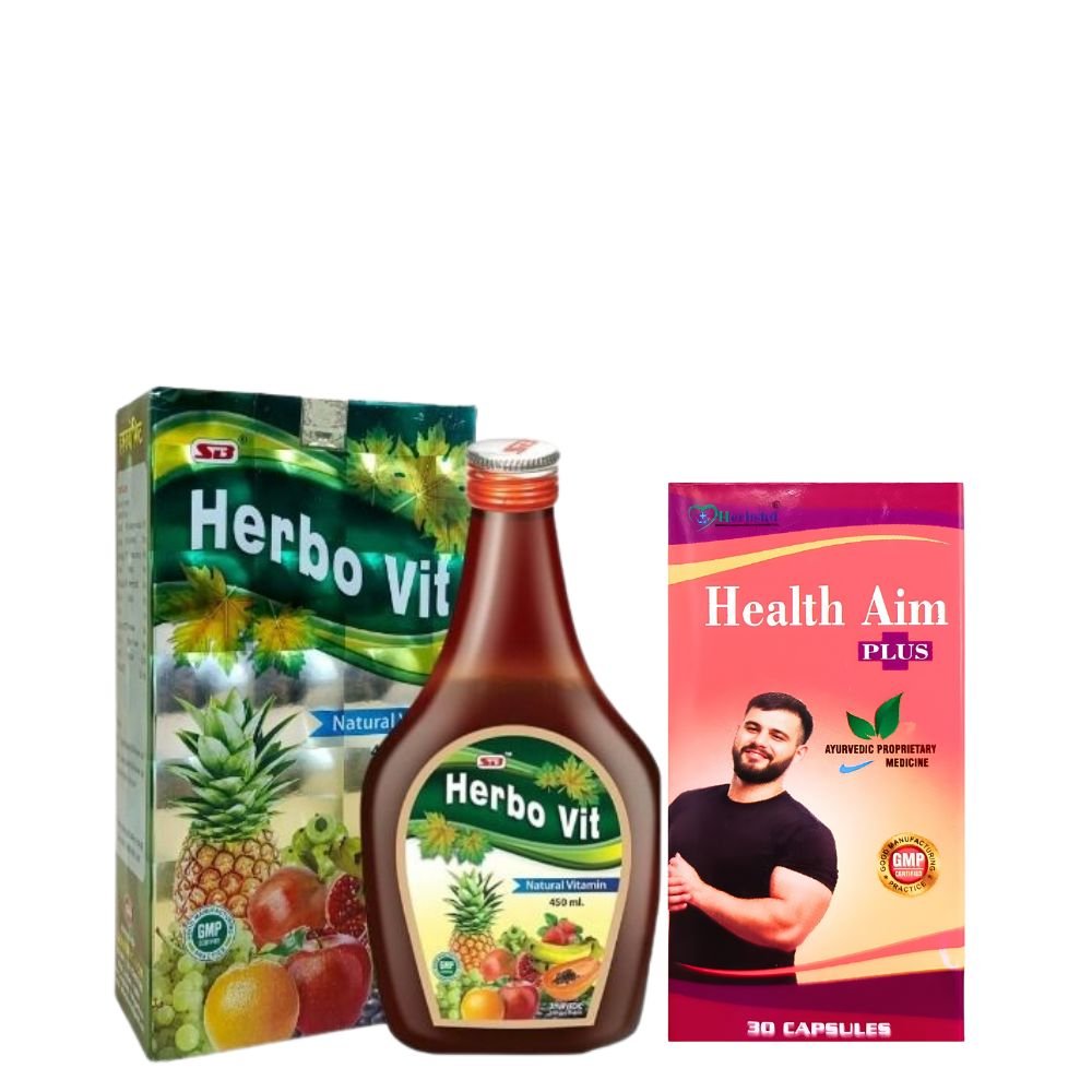Health Aim Plus & Herbo vit syrup weight Gainer Body Fitness combo pac