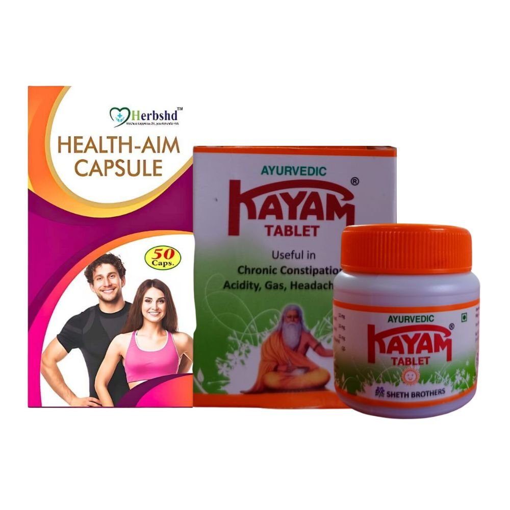 Kayam 30 Tablets (2) & Health AIM Capsule for constipation medicine(COMBO)