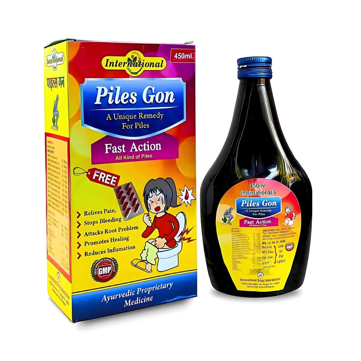 Online Buy Piles Gon Syrup – Ayurvedic Relief for Piles & Hemorrhoids ( Pack Of 2 )