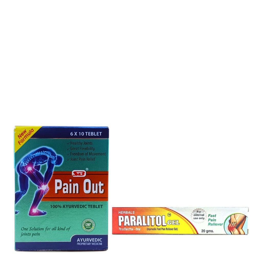 Paralitol Gel 20gm & SB Pain Out 60 Tablet for Reduces pain and inflammation
