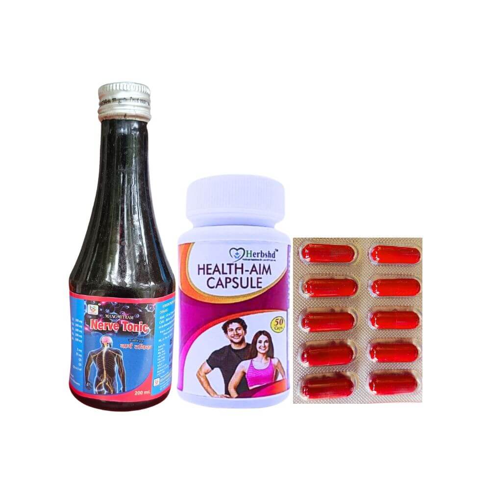 Herbshd Ayurvedic Health Aim Capsule & Nerve Tonic & Narvinol Capsule (Combo pack)