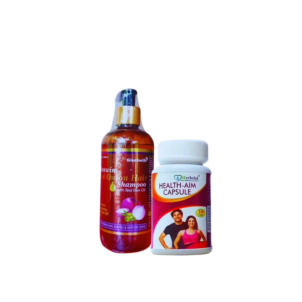 Danwin Red Onion Hair Oil & Shampoo And Health AIM Capsule For hairfall hair fall and hair loss
