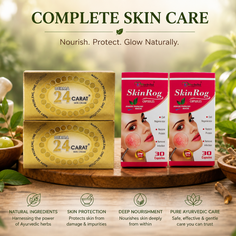 Ayurvedic skin care products: 24 carat & skin rog for skincare combo