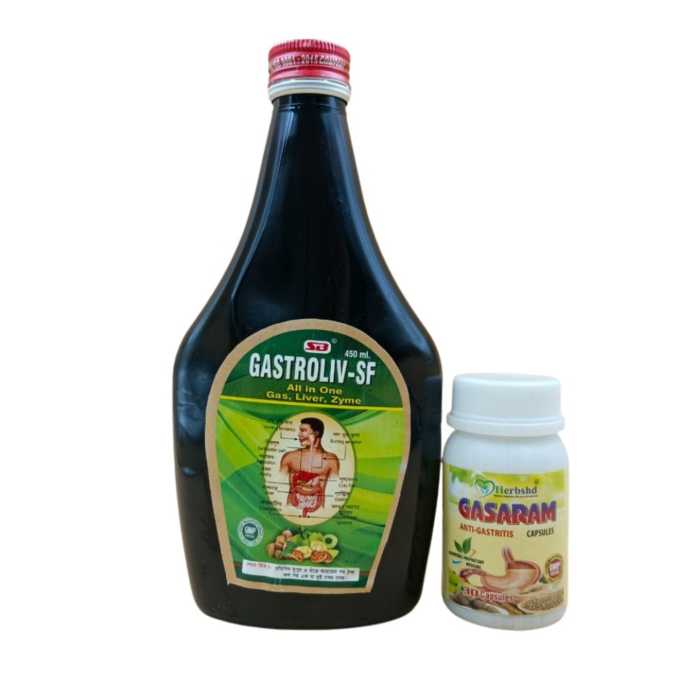 Acidity Relief Gastroliv - SF Syrup & Gasaram Anti Gastritis Capsule (Combo Pack)