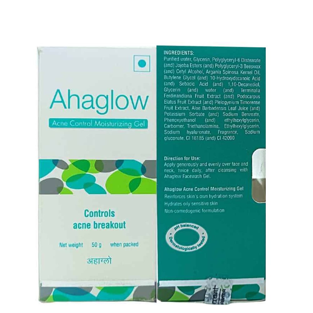 Ahaglow Acne Control Moisturizing Gel And Health Aim Capsule Combo Pack