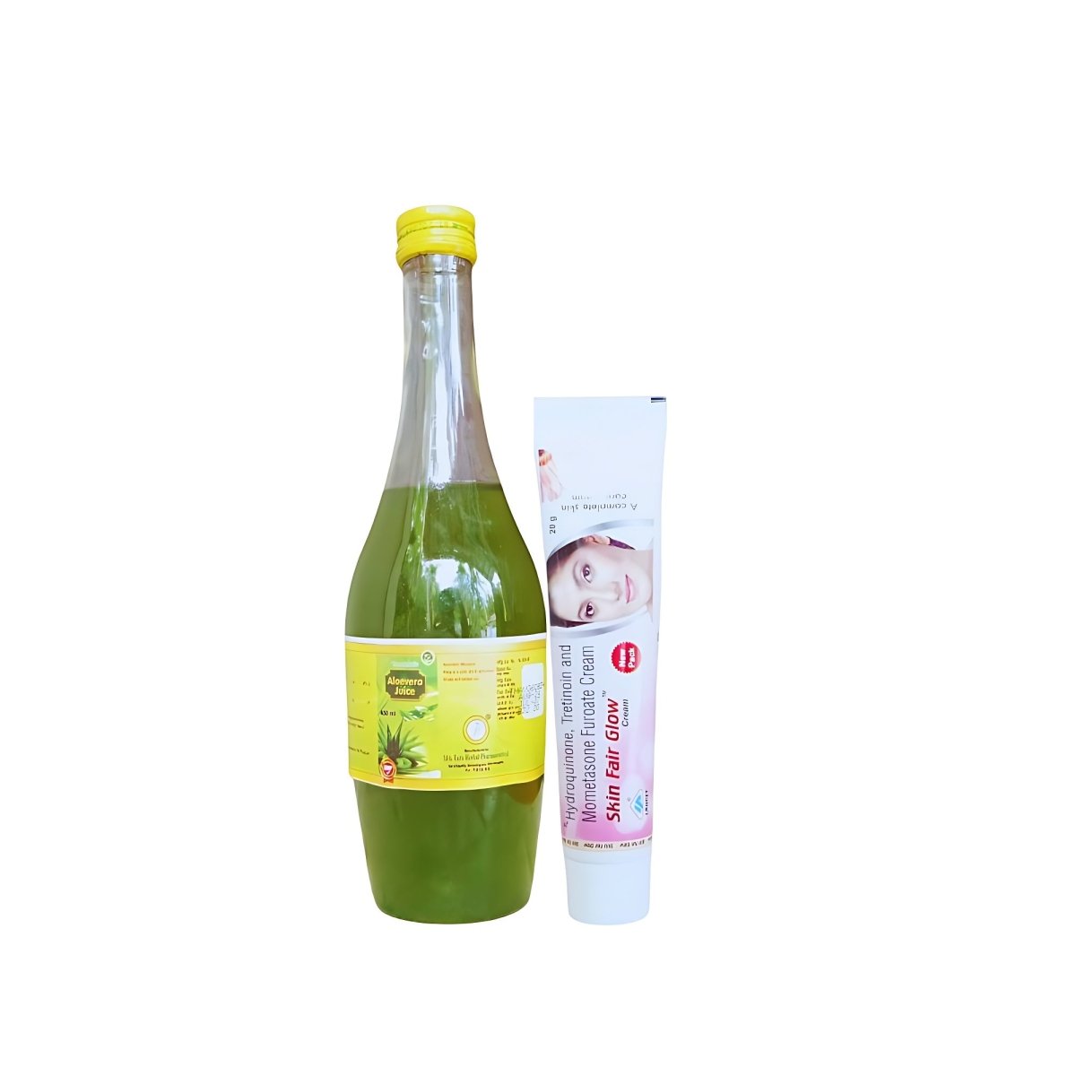 Aloevera juice and skin fair glow cream (2) combo