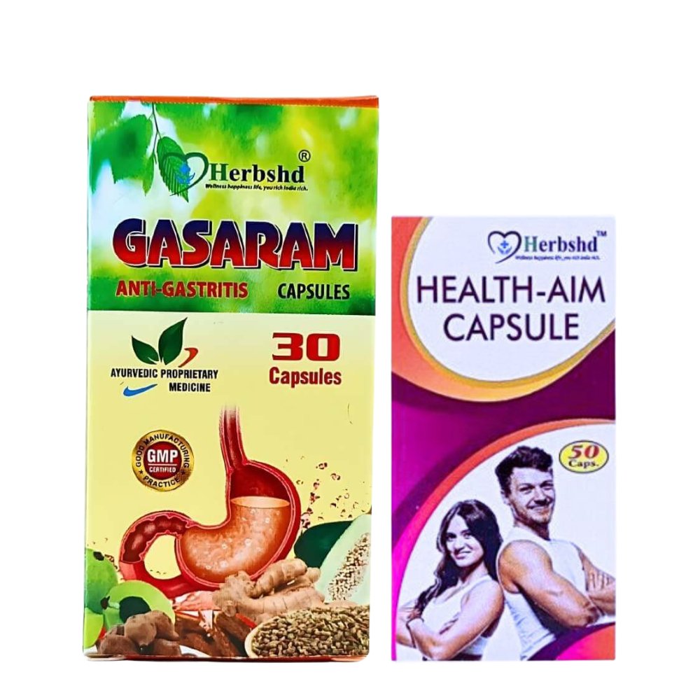 Anti - Gastritis Gasaram Capsule & Health Aim Capsule(Combo Pack)