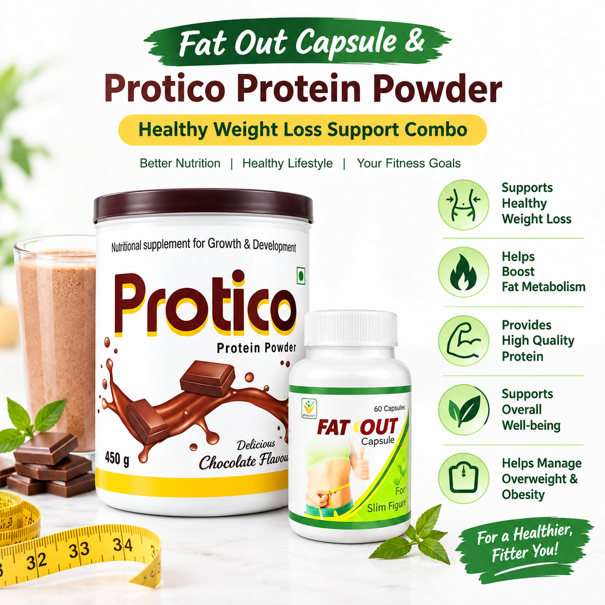 at Out Capsule and Protico Protein Powder for Healthy Weight Loss
