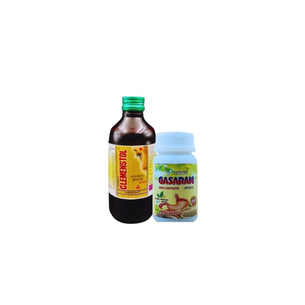 Ayurvedic Clemenstol Syrup 200ml & Gasaram Capsule COMBO PACK