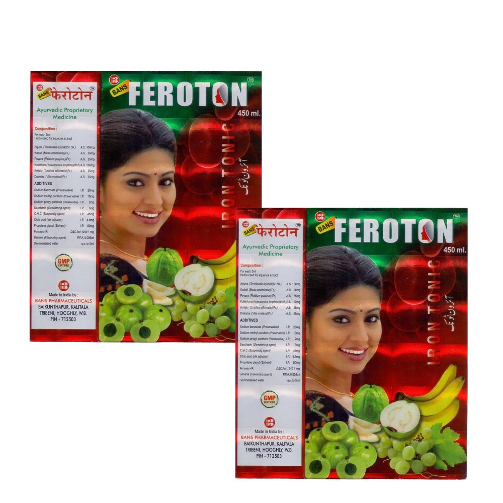 Ayurvedic Feroton Iron Tonic 450ml ( pack of 2 )