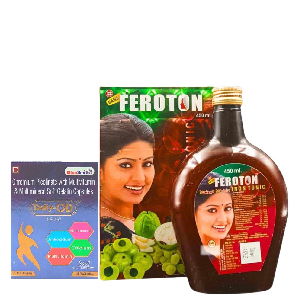 Ayurvedic Feroton Iron Tonic & Daily - OD Capsule (Combo Pack)