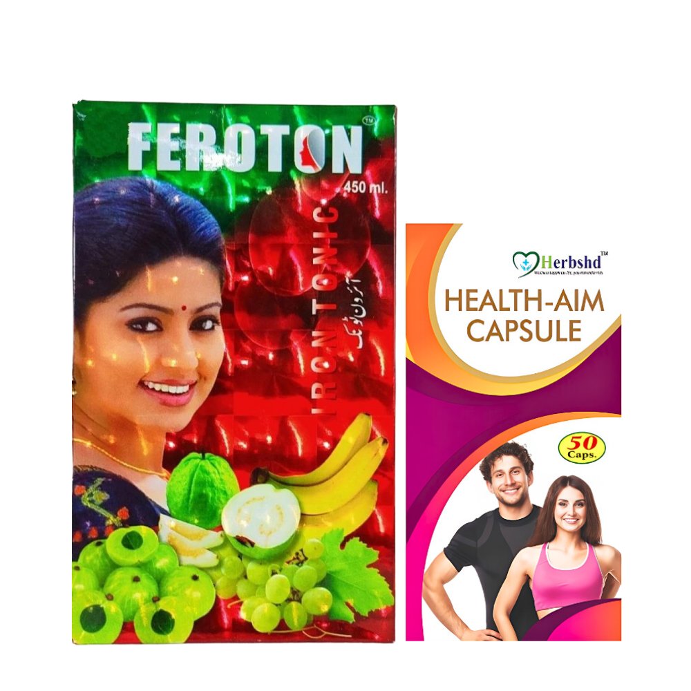 Ayurvedic Feroton Iron Tonic & Health - Aim Capsule (Combo Pack)