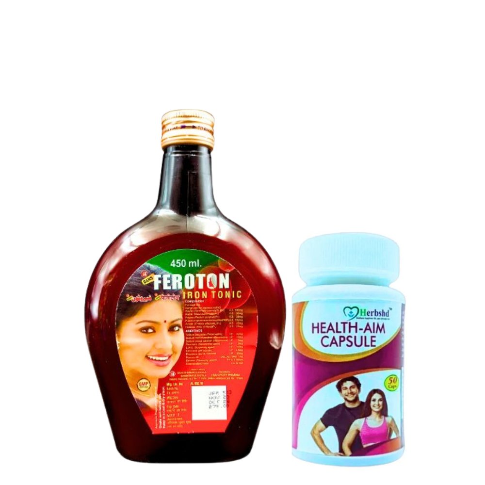 Ayurvedic Feroton Iron Tonic & Health - Aim Capsule (Combo Pack)