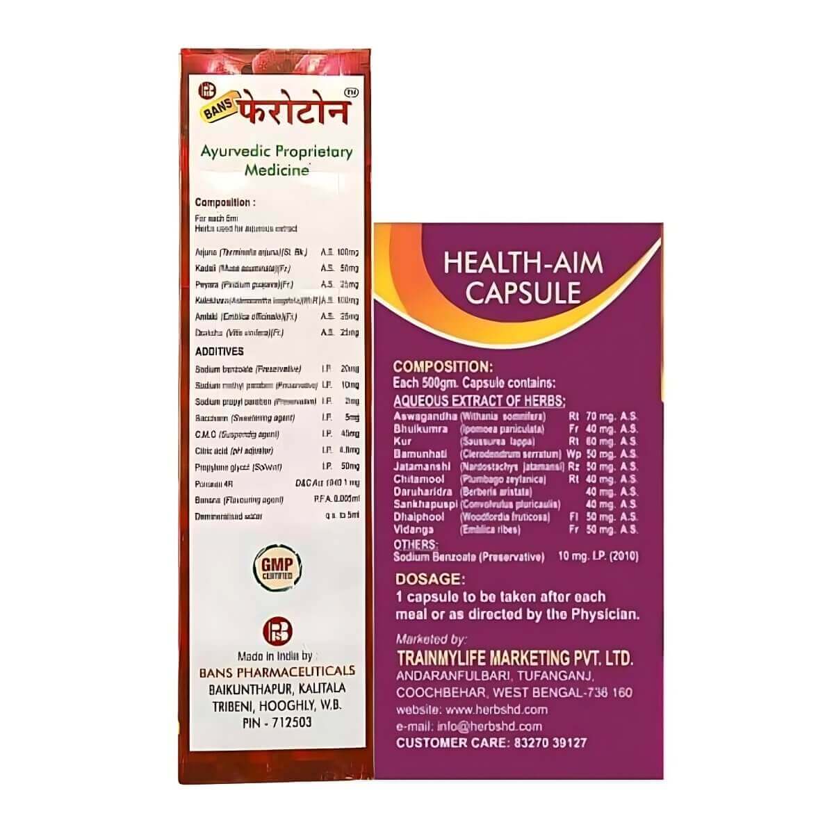 Ayurvedic Feroton Iron Tonic & Health - Aim Capsule Increases immunity