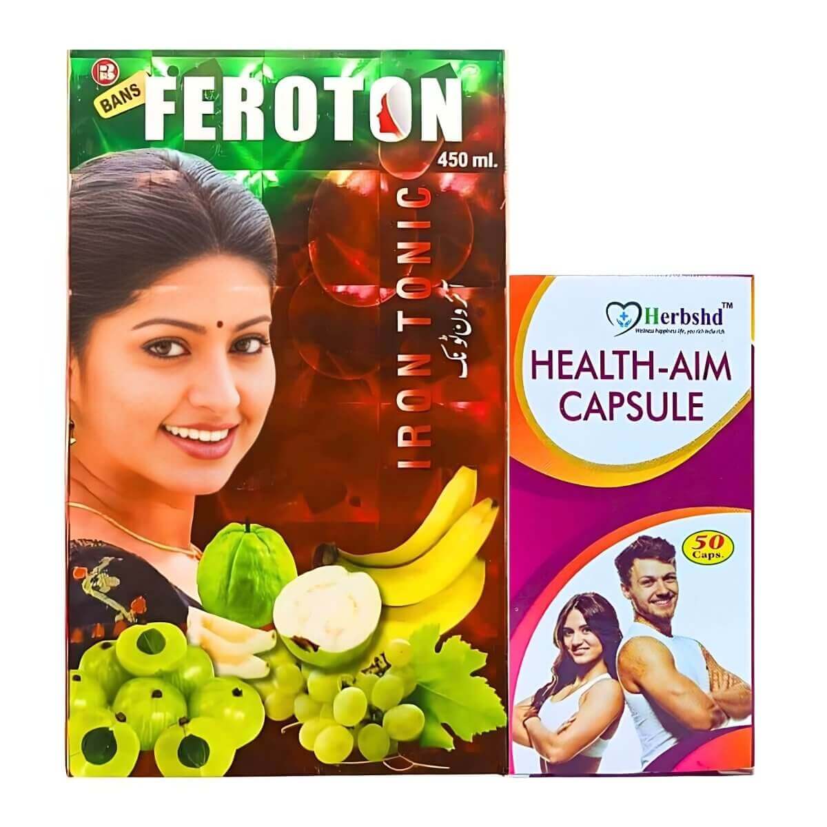 Ayurvedic Feroton Iron Tonic & Health - Aim Capsule Increases immunity