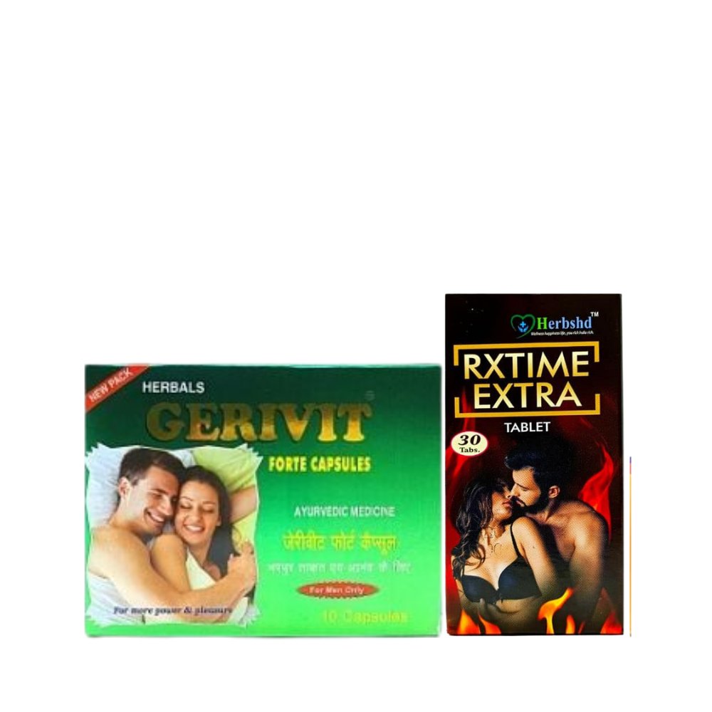 Ayurvedic Gerivit Forte Capsule & Rx Time Extra Tablet Combo