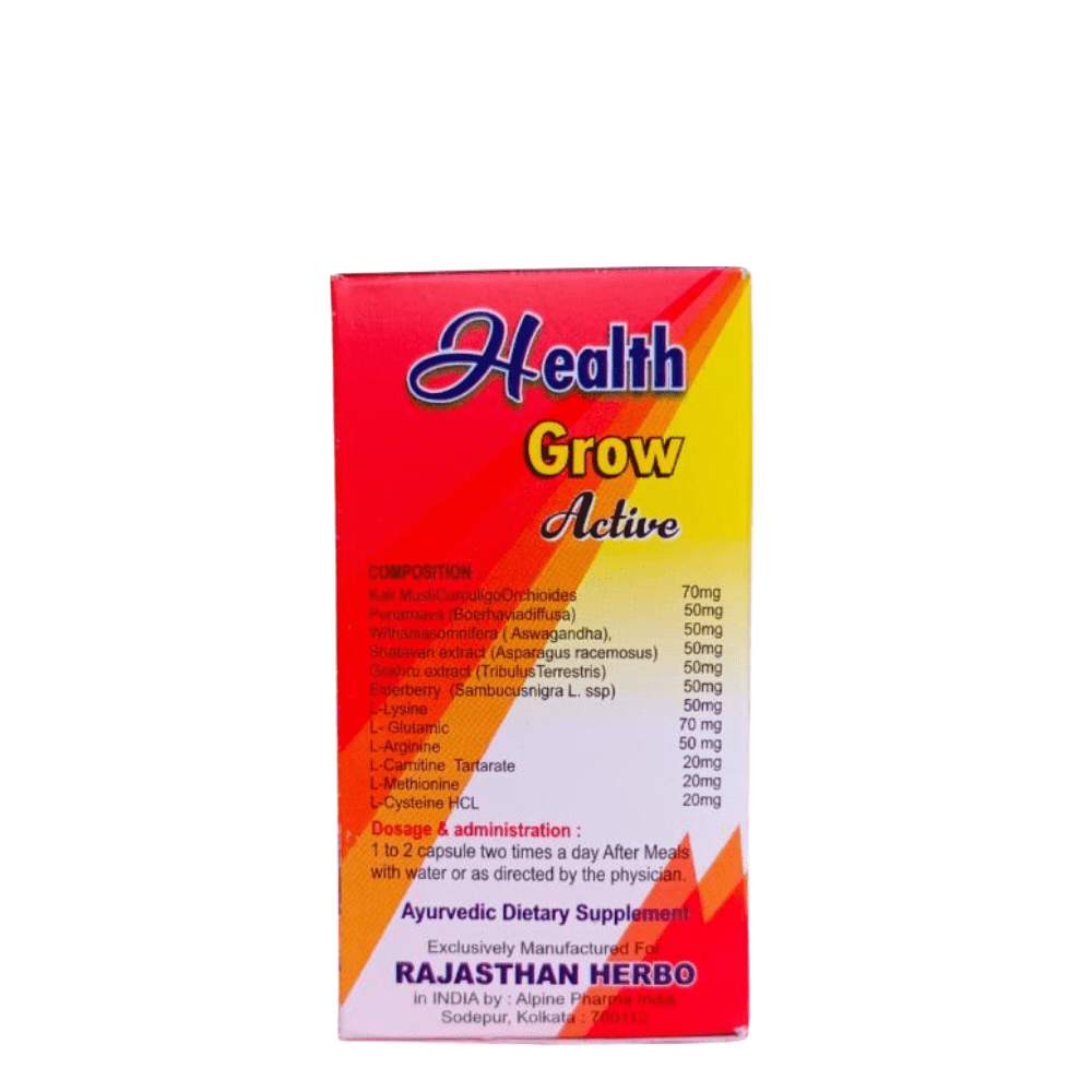 Ayurvedic Health Grow Active Capsule For Healthy Family 50's(pack of 2)