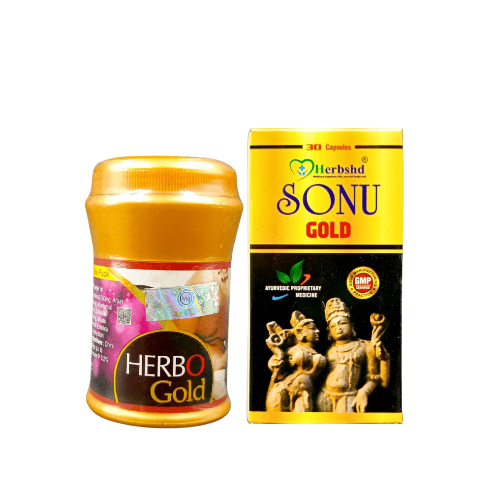 Ayurvedic Herbo Gold Powder & Sonu Gold Capsule (Combo Pack)