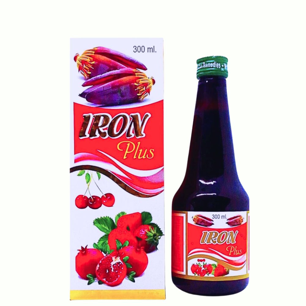 Ayurvedic Iron Plus syrup 300 ml( Pack of 3)