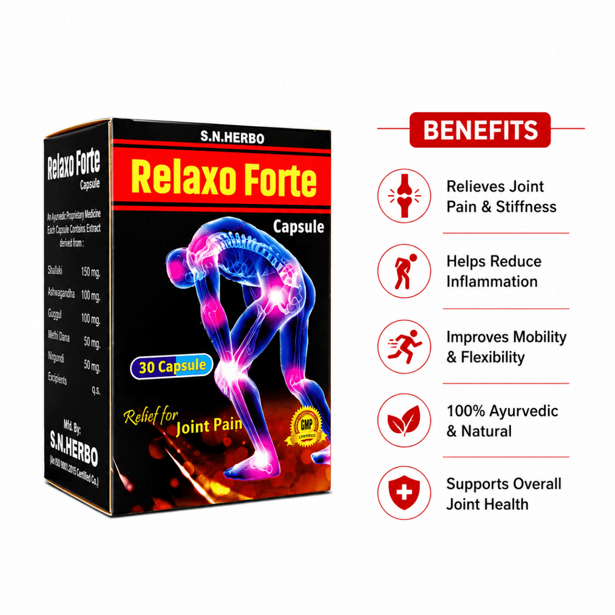 Ayurvedic Joint Pain Relief Relaxo Forte Capsules Pack of2