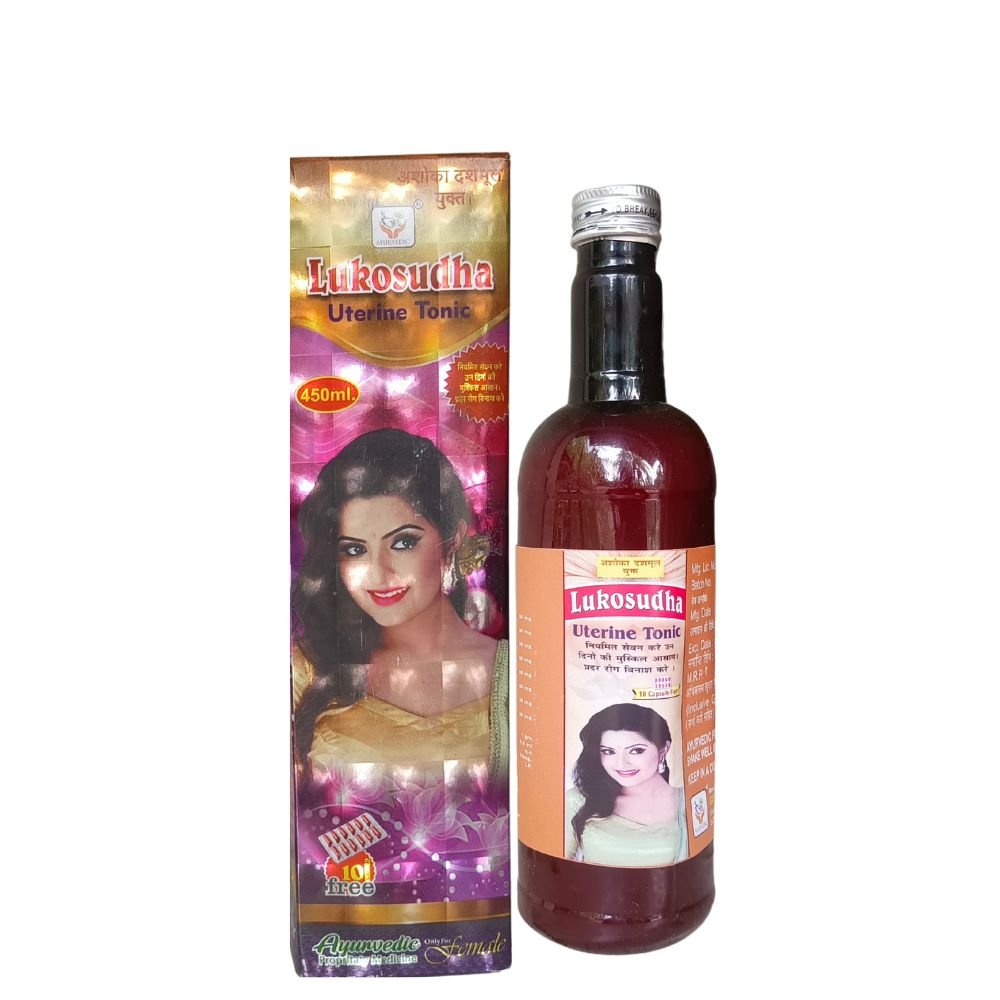Ayurvedic Lukosudha Uterine Tonic 450ml & Health Aim Capsule (Combo pack)