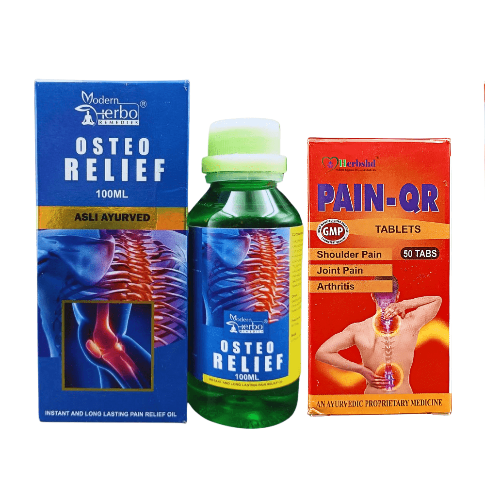 Ayurvedic Osteo Relief Oil & Pain - Qr Tablet (Combo Pack)