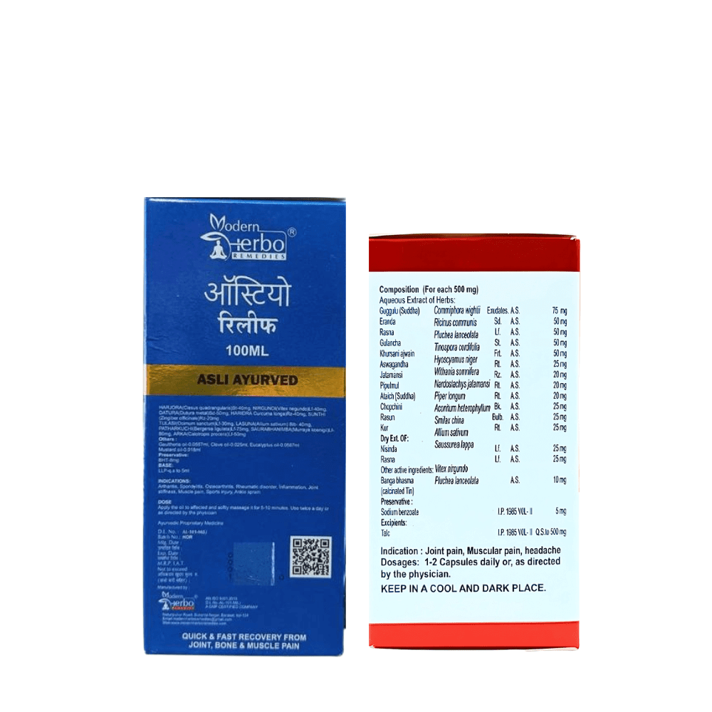 Ayurvedic Osteo Relief Oil & Pain - Qr Tablet (Combo Pack)