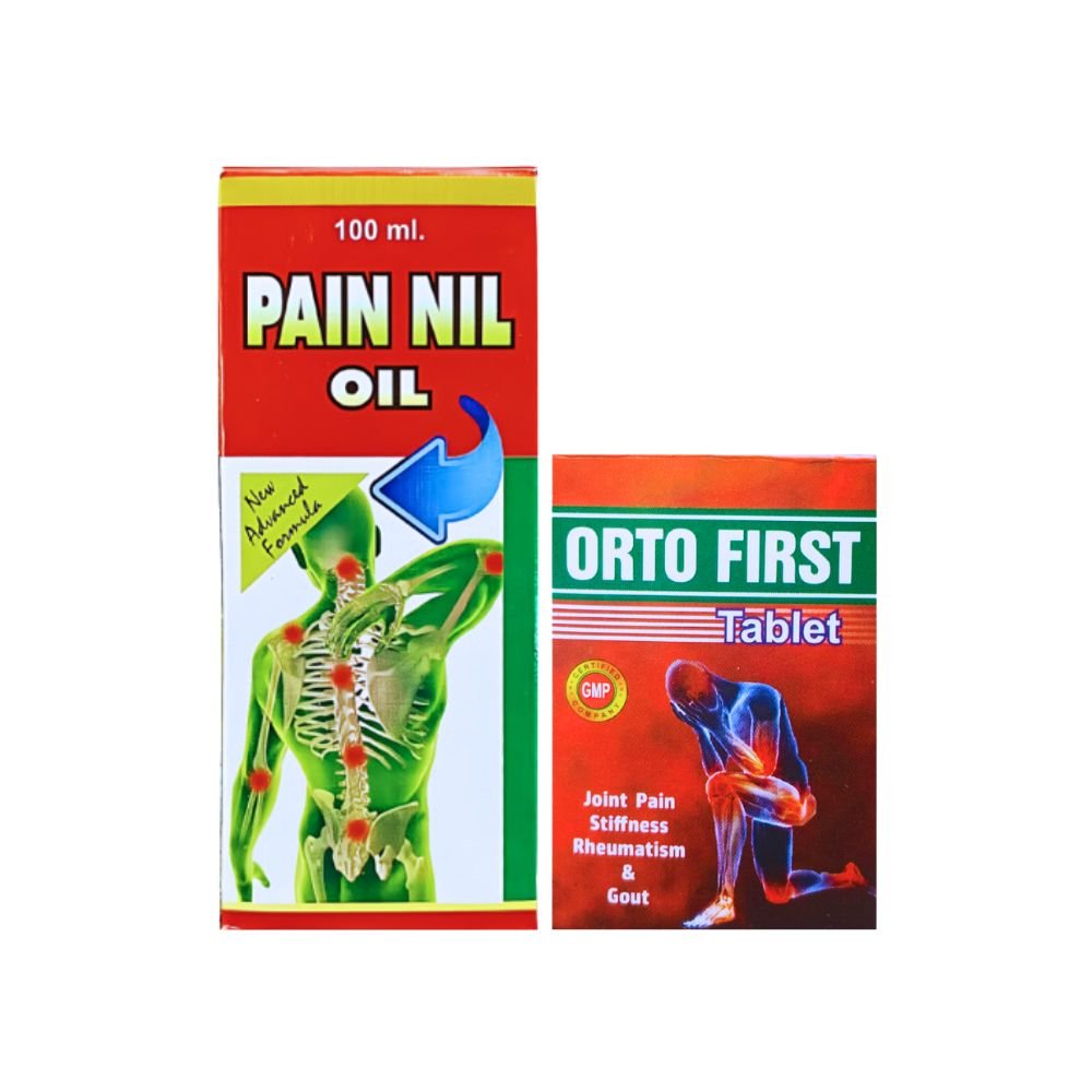 Ayurvedic Pain Nil Oil & Orto First Tablet combo pack (Pack of 2)