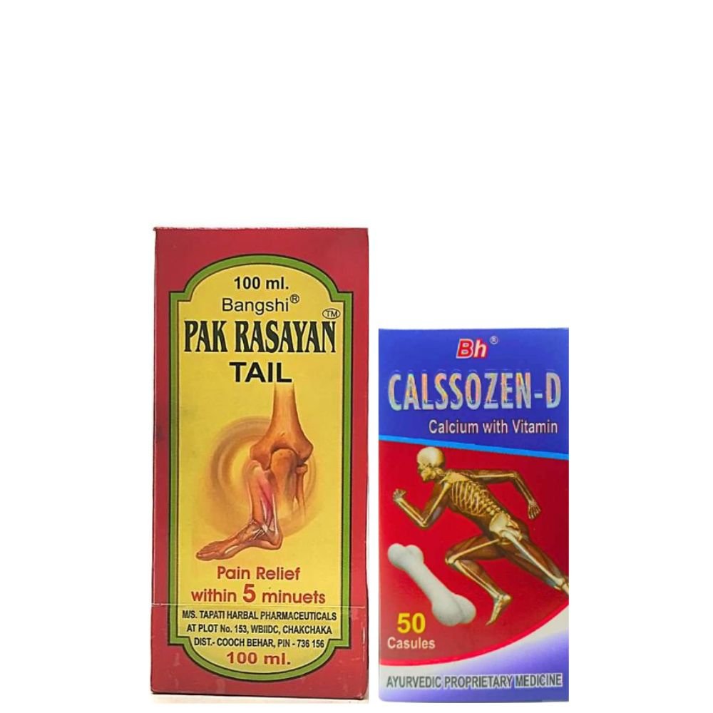 Ayurvedic Pak Rasayan Tail 100ml & Calssozen - D 50 Capsule (Combo pack)