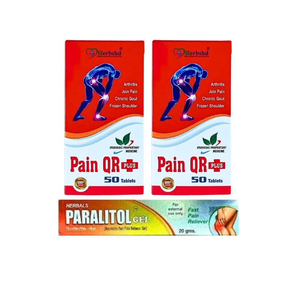 Ayurvedic Paralitol Gel - 1 & pain QR plus tablet (Pack of 2)