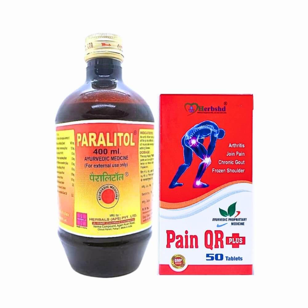 Ayurvedic Paralitol Oil and Pain QR Plus Tablet Relieves All Pain