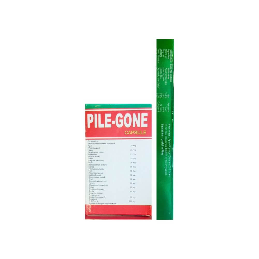 Ayurvedic Pile - gone Capsule & Pile - aust Oinment combo(pack of 2)