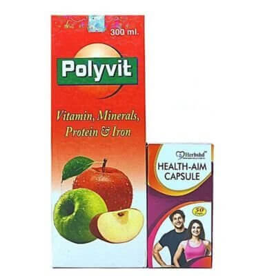 Ayurvedic Polyvit Syrup & Health Aim Capsule (Combo)