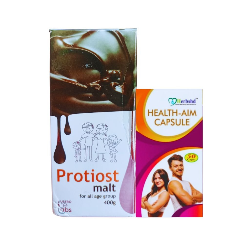 Ayurvedic Protiost malt & Health Aim capsule (combo pack).for all age group.