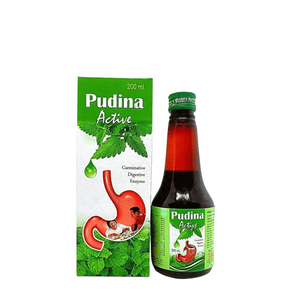 Ayurvedic Pudina Active Syrup 200ml. ( pack of 4)