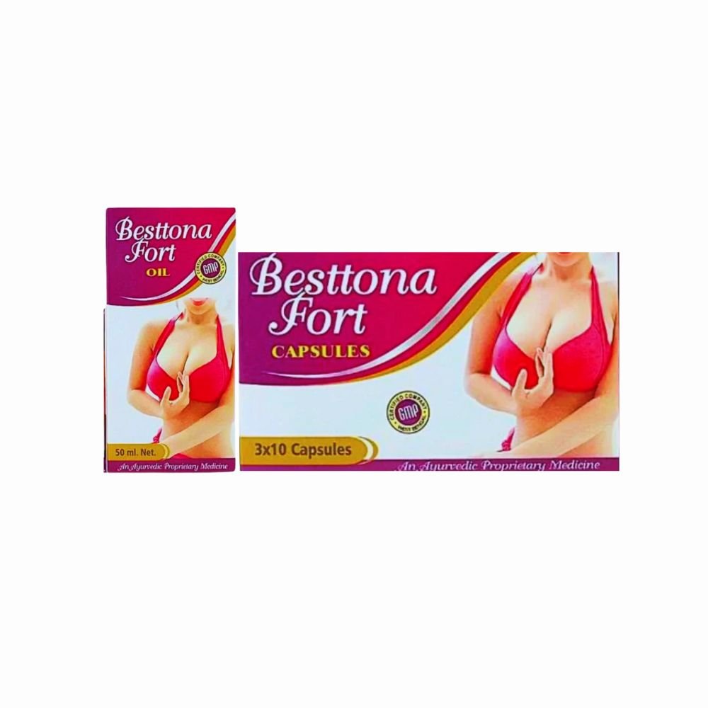 Ayurvedic Satisfaction Breast Enlargement Besttona forte Oil and Capsule ( pack of 2)