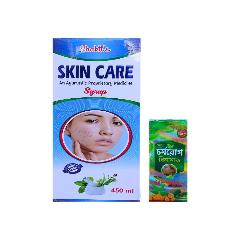 Ayurvedic Skin Care Syrup & Charmo Rog Binasak capsule combo