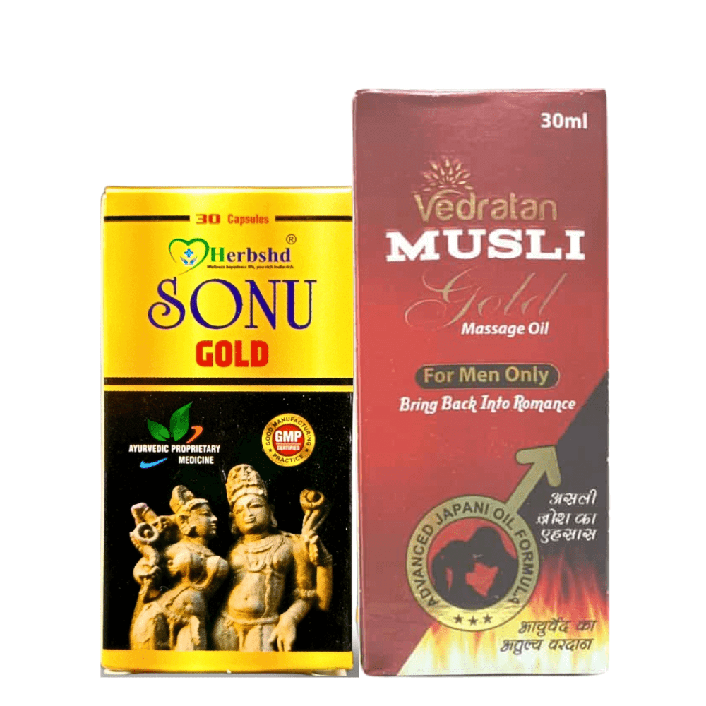 Ayurvedic Sonu Gold Capsule & Musli Gold Oil ( Combo pack)