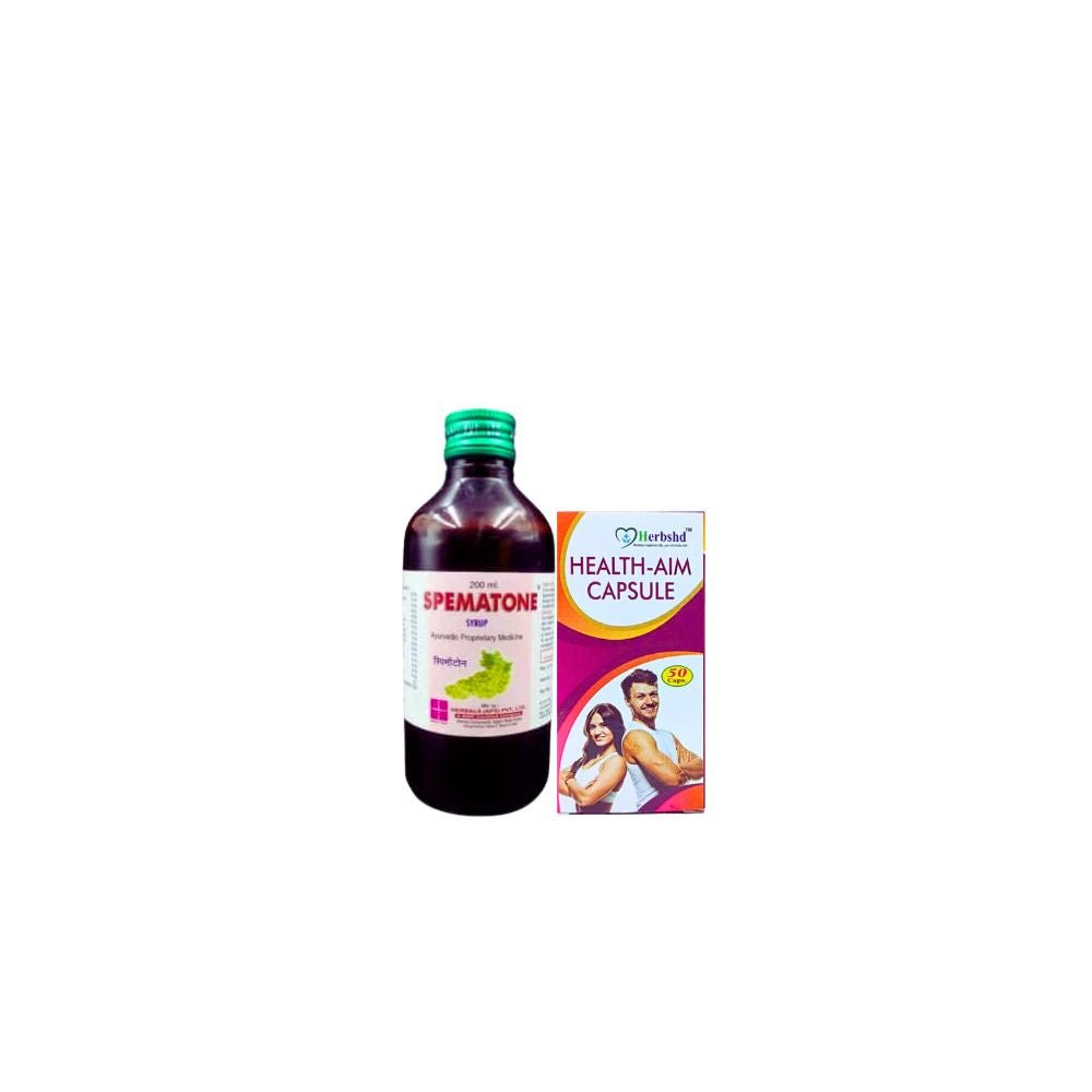 Ayurvedic Spematone Syrup 200ml & Health AIM Capsule (pack of 2)