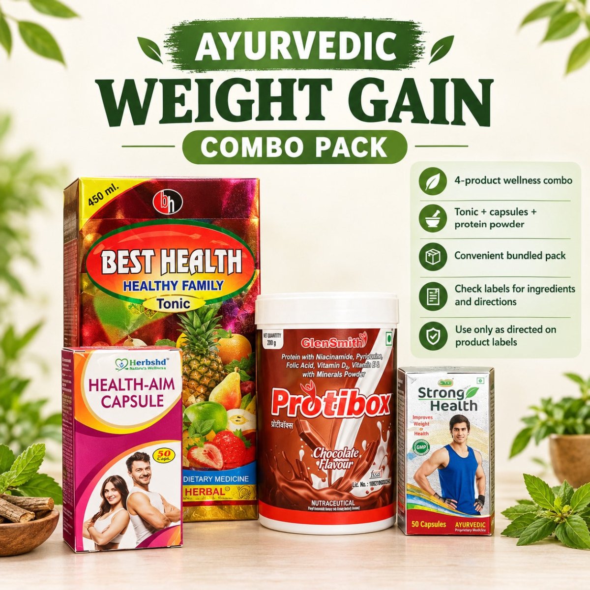 Ayurvedic Weight Gain Combo Pack For Men & women
