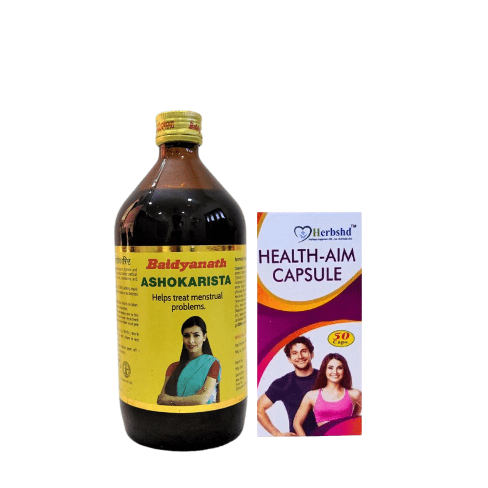 Baidyanath Ashokarista Tonic 450ml And Health Aim Capsule (Combo Pack)