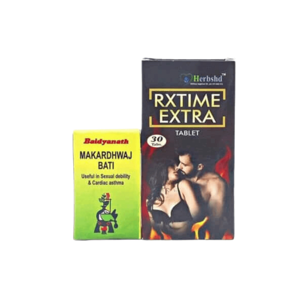 Baidyanath Makardhwaj Bati 20 Tablets and Rxtime Extra 30 Tablets ( Combo Pack)