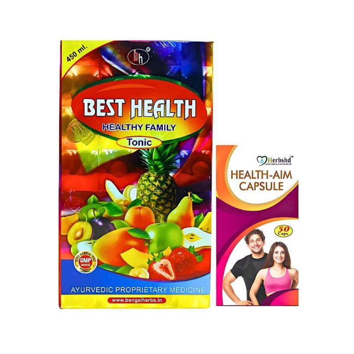 Best Weight Gainer Supplement Best Health Tonic 450ml And Health - Aim 50 Capsule ( Combo)