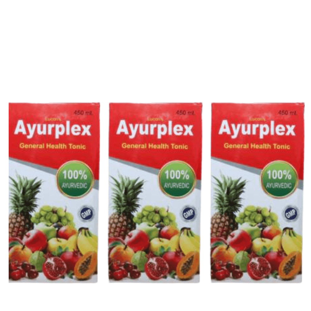 Buy Improves Digestion Ayurplex Tonic 450 ml For Weakness (Pack of 3)