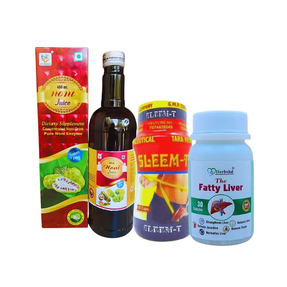 Buy Now Ayurvedic Fatty Liver Capsule & Sleem - T 50 Capsule & NONI juice combo