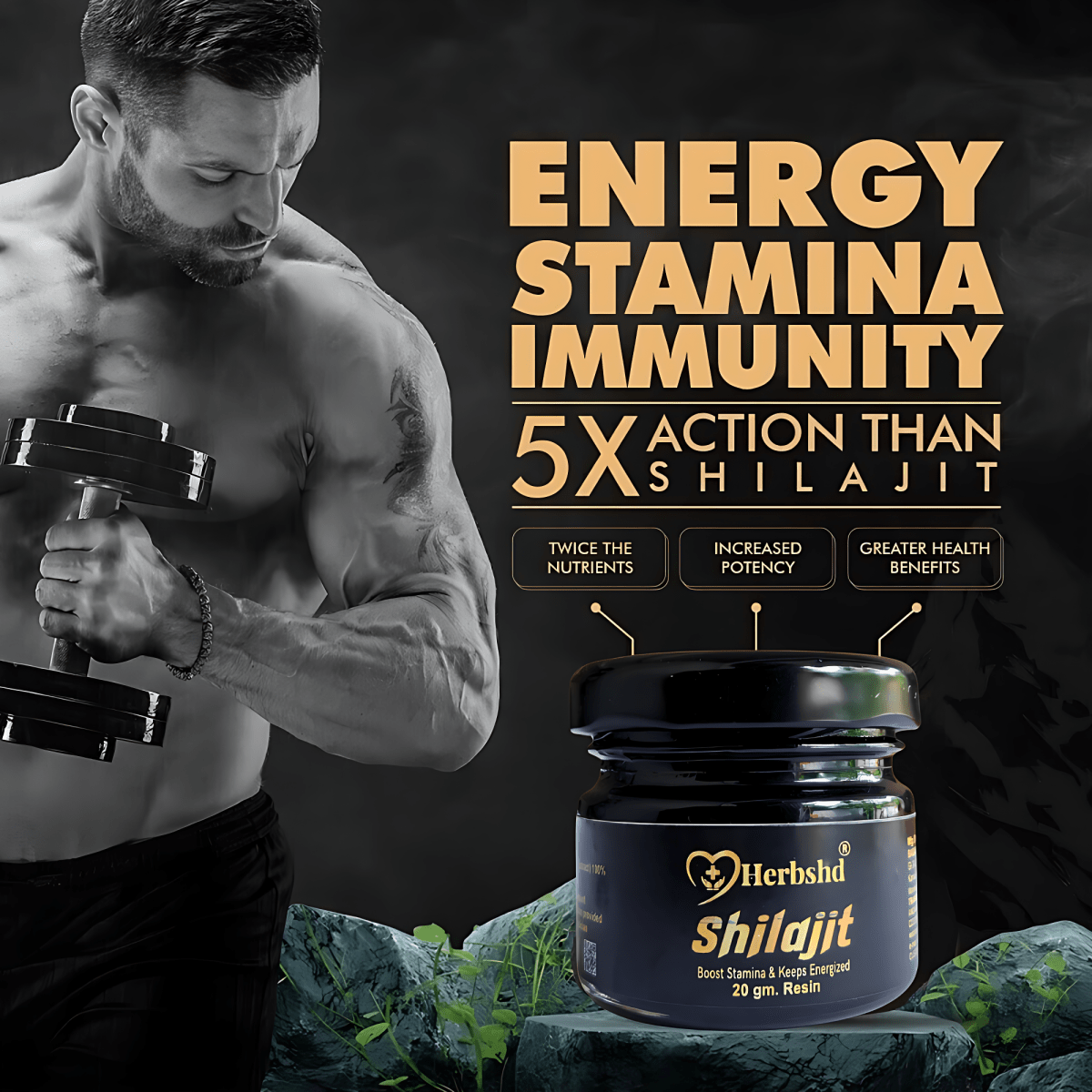 Buy pure Herbshd Shilajit Boosts Immunity & Strength