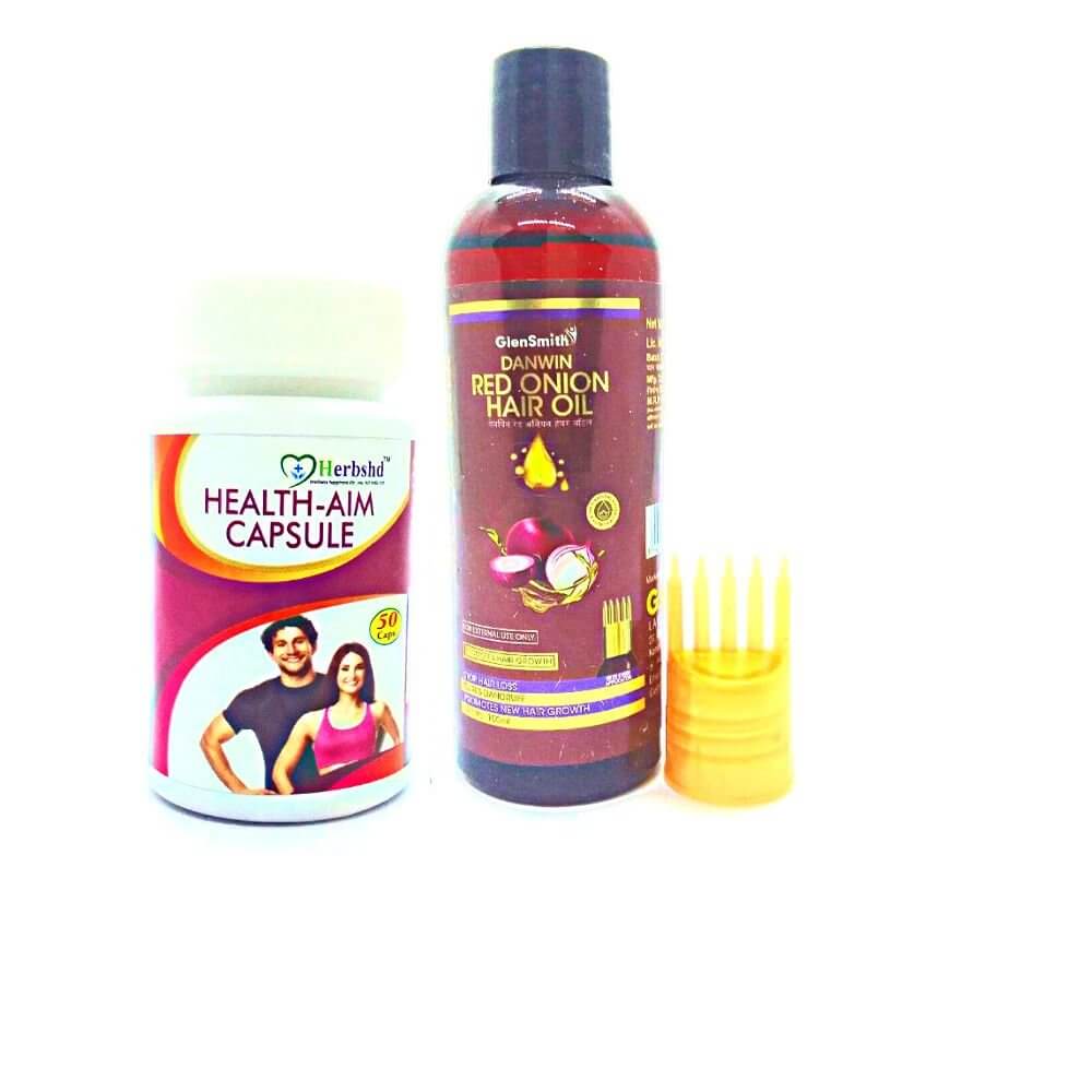 Danwin Red Onion Hair Oil & Health Aim Capsule(combo)